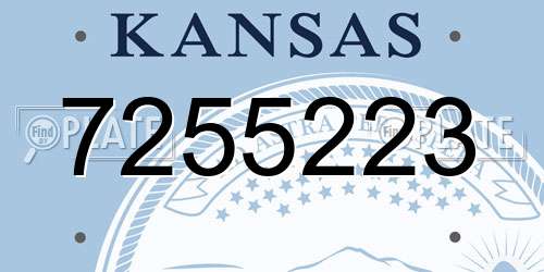 7255223 Kansas License Plate