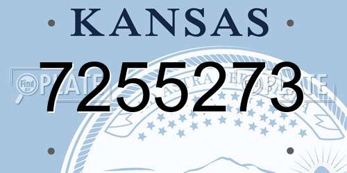 7255273 Kansas License Plate