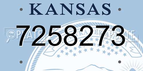 7258273 Kansas License Plate