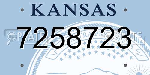 7258723 Kansas License Plate