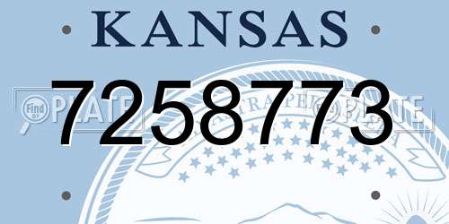 7258773 Kansas License Plate