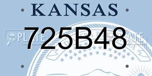 725B48 Kansas License Plate