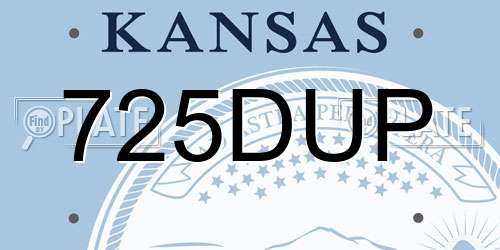 725DUP Kansas License Plate