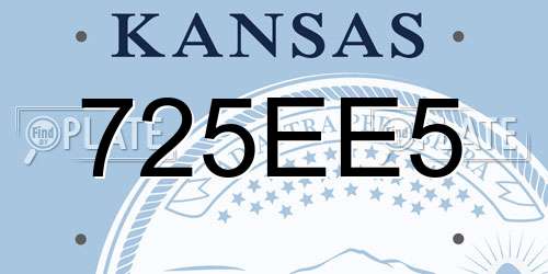 725EE5 Kansas License Plate