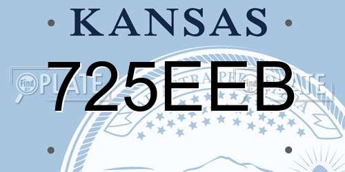 725EEB Kansas License Plate