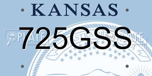 725GSS Kansas License Plate