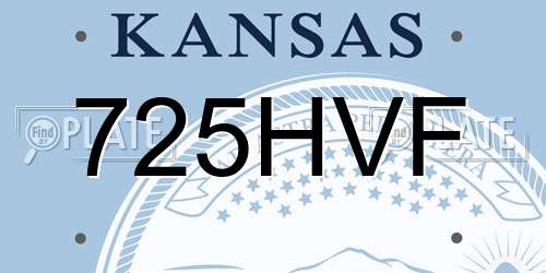 725HVF Kansas License Plate