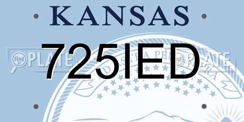 725IED Kansas License Plate