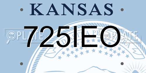 725IEO Kansas License Plate