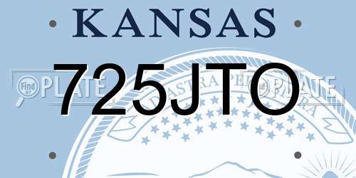 725JTO Kansas License Plate