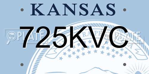 725KVC Kansas License Plate