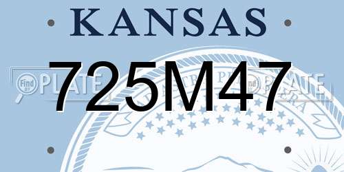725M47 Kansas License Plate