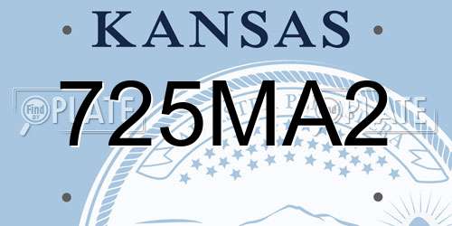 725MA2 Kansas License Plate