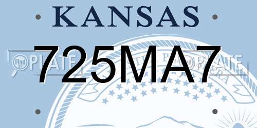 725MA7 Kansas License Plate