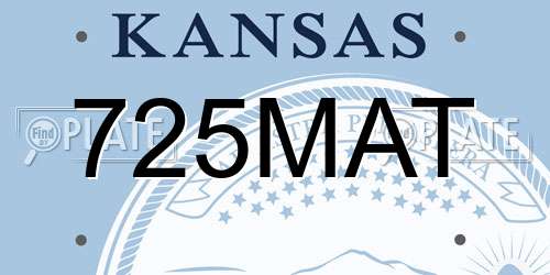 725MAT Kansas License Plate