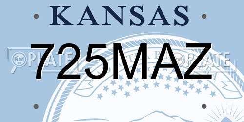 725MAZ Kansas License Plate