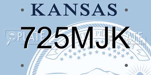 725MJK Kansas License Plate
