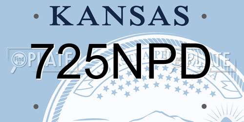 725NPD Kansas License Plate