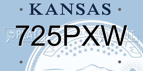 725PXW Kansas License Plate