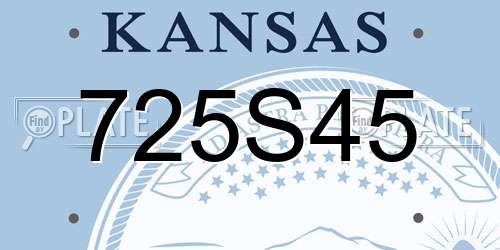 725S45 Kansas License Plate