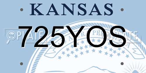 725YOS Kansas License Plate