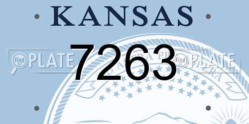 7263 Kansas License Plate