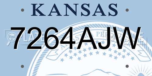 7264AJW Kansas License Plate