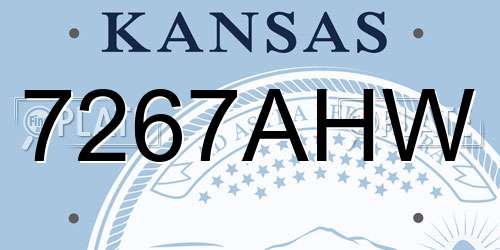 7267AHW Kansas License Plate