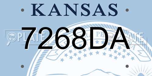 7268DA Kansas License Plate