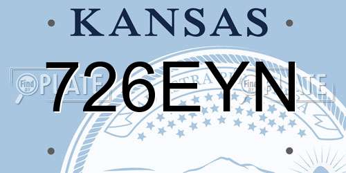 726EYN Kansas License Plate