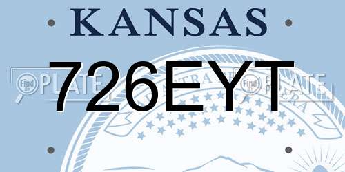 726EYT Kansas License Plate