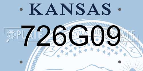 726G09 Kansas License Plate