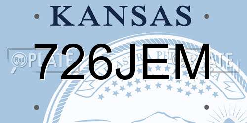 726JEM Kansas License Plate