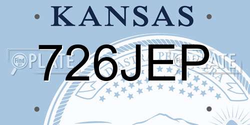 726JEP Kansas License Plate