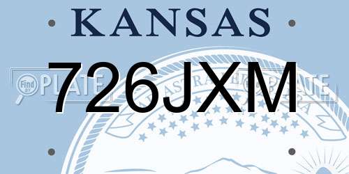 726JXM Kansas License Plate
