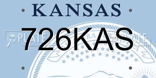 726KAS Kansas License Plate