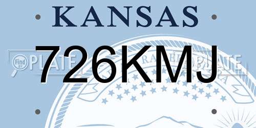 726KMJ Kansas License Plate