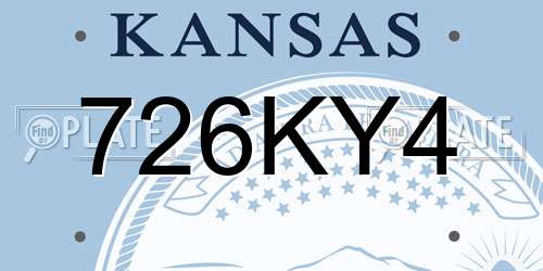 726KY4 Kansas License Plate