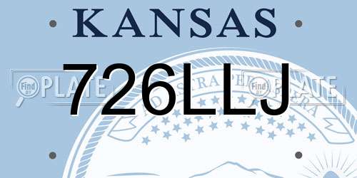 726LLJ Kansas License Plate