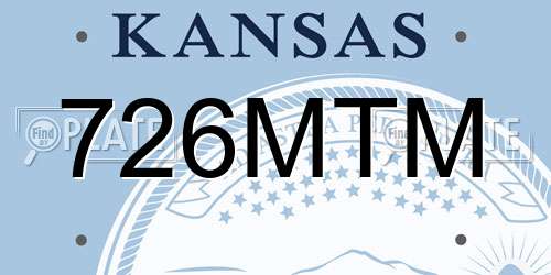 726MTM Kansas License Plate