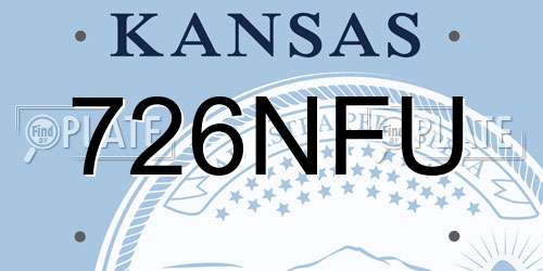 726NFU Kansas License Plate