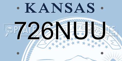 726NUU Kansas License Plate