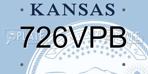 726VPB Kansas License Plate