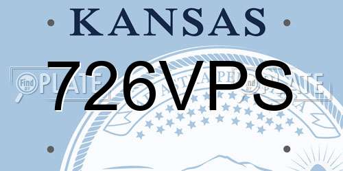 726VPS Kansas License Plate