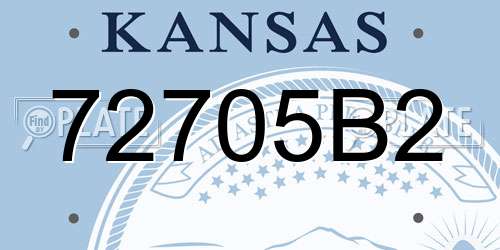 72705B2 Kansas License Plate