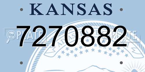 7270882 Kansas License Plate
