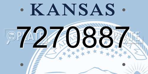 7270887 Kansas License Plate