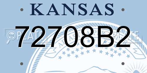 72708B2 Kansas License Plate