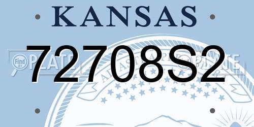 72708S2 Kansas License Plate