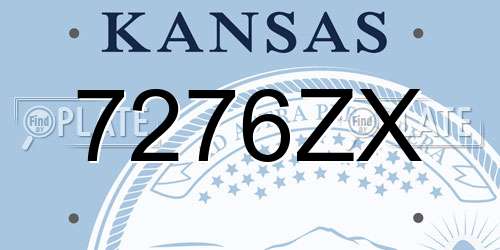 7276ZX Kansas License Plate